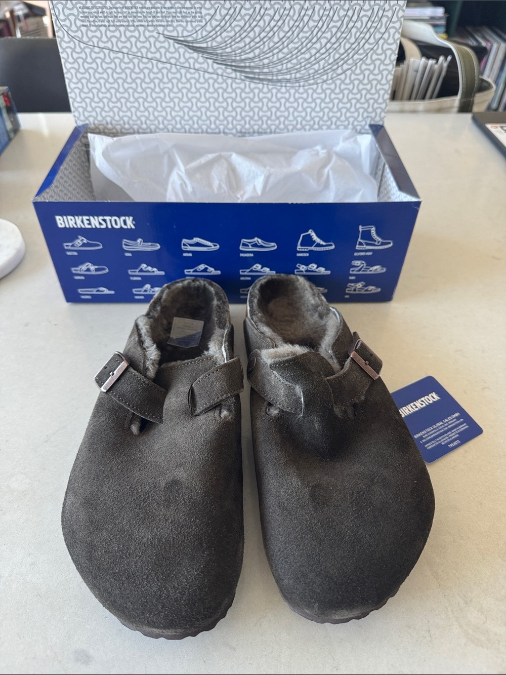 Birkenstock Boston VL Shearling Clog Women’s in Mocca Brown Size 9